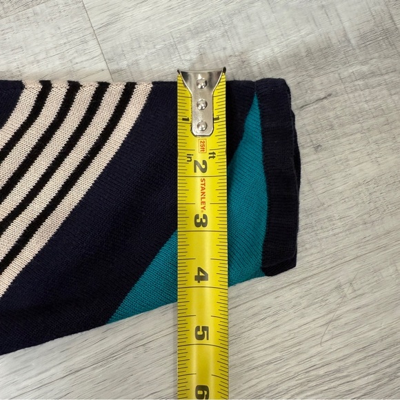 Tanjay Striped Teal and Beige Sweater - Picture 14 of 15